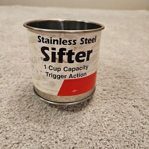 Fox Run Craftsmen Stainless Steel Flour Sifter 1 Cup Trigger Handle Baking Tool